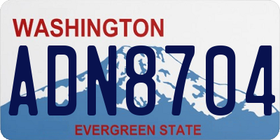 WA license plate ADN8704