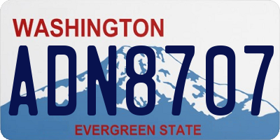 WA license plate ADN8707
