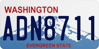 WA license plate ADN8711