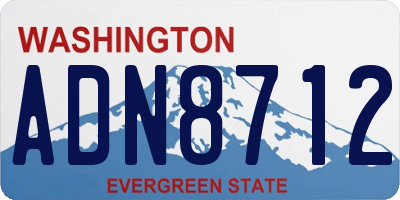 WA license plate ADN8712