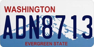 WA license plate ADN8713