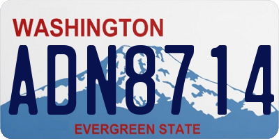 WA license plate ADN8714