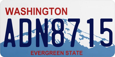 WA license plate ADN8715