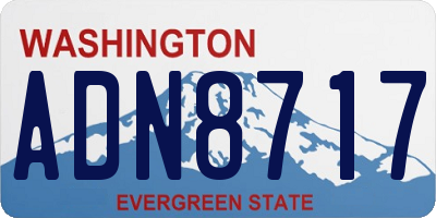 WA license plate ADN8717
