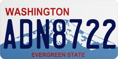 WA license plate ADN8722