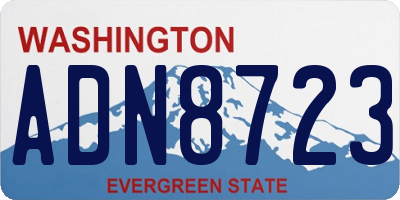 WA license plate ADN8723