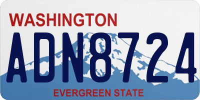 WA license plate ADN8724