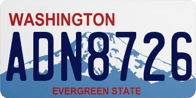 WA license plate ADN8726