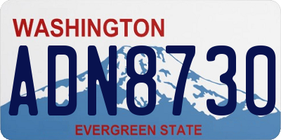 WA license plate ADN8730