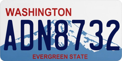WA license plate ADN8732