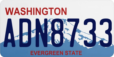 WA license plate ADN8733