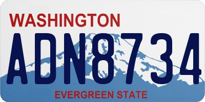 WA license plate ADN8734