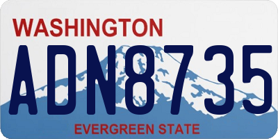 WA license plate ADN8735