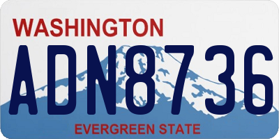 WA license plate ADN8736
