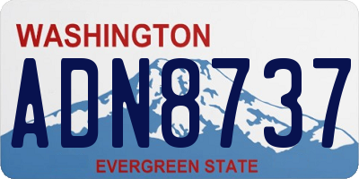 WA license plate ADN8737