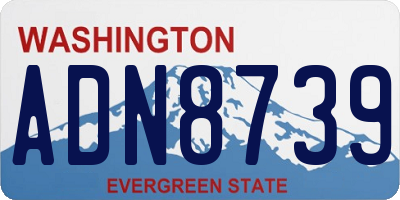 WA license plate ADN8739