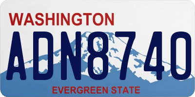 WA license plate ADN8740