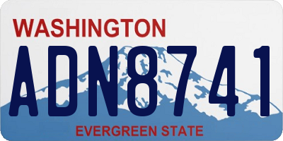 WA license plate ADN8741