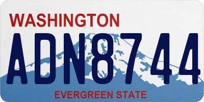 WA license plate ADN8744