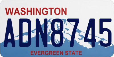 WA license plate ADN8745