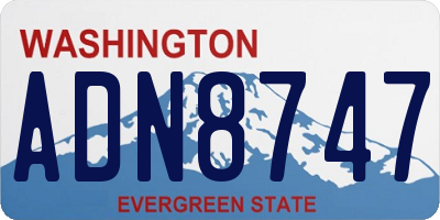 WA license plate ADN8747