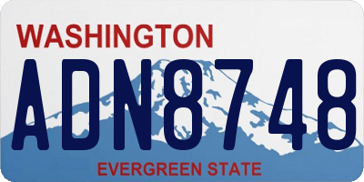 WA license plate ADN8748