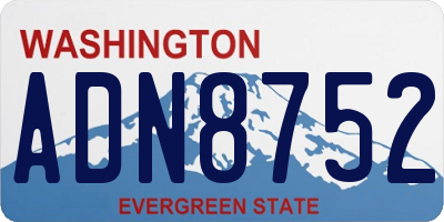 WA license plate ADN8752