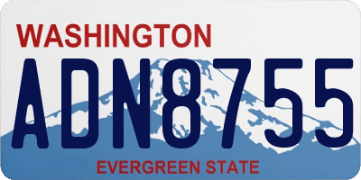 WA license plate ADN8755