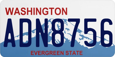WA license plate ADN8756