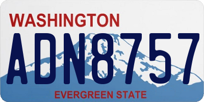 WA license plate ADN8757