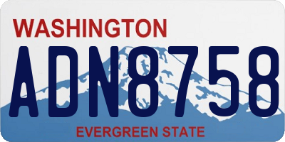WA license plate ADN8758