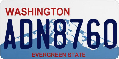 WA license plate ADN8760