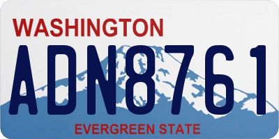 WA license plate ADN8761