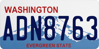 WA license plate ADN8763