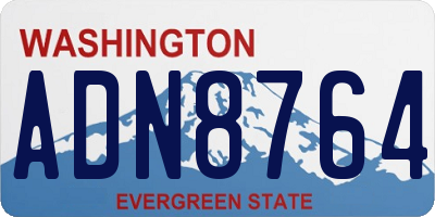 WA license plate ADN8764