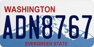 WA license plate ADN8767