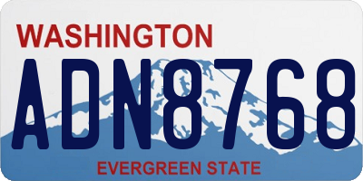WA license plate ADN8768
