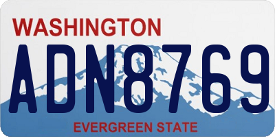 WA license plate ADN8769