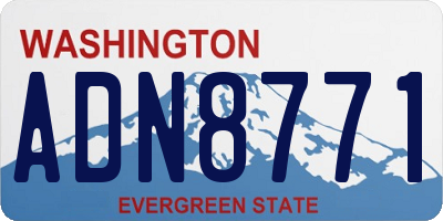 WA license plate ADN8771