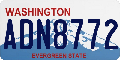 WA license plate ADN8772