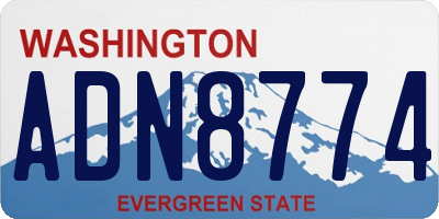 WA license plate ADN8774