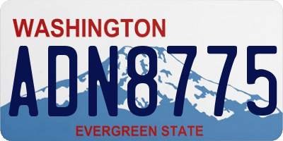 WA license plate ADN8775