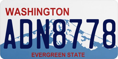 WA license plate ADN8778