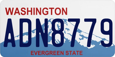 WA license plate ADN8779