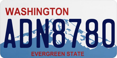 WA license plate ADN8780