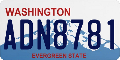 WA license plate ADN8781