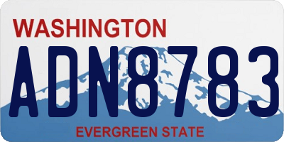 WA license plate ADN8783