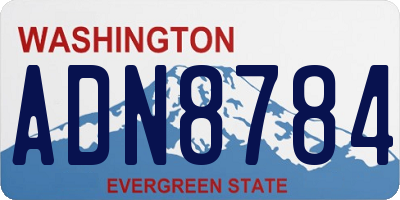 WA license plate ADN8784