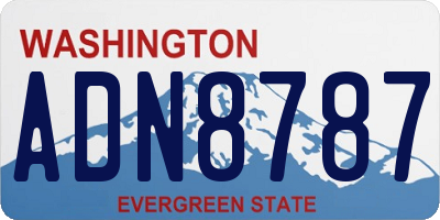 WA license plate ADN8787