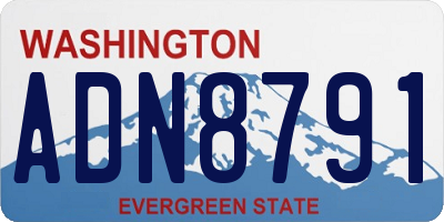 WA license plate ADN8791